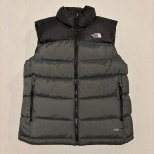 The North Face Nuptse 700 Vest Men’s Small Gray‎ Goose Down Puffer Full Zip
